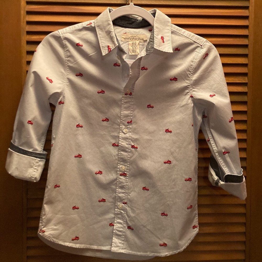 Boys Size 9-10 Firetruck Shirt